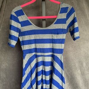 Blue and Gray Stripped Dress